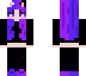 blue and  purple cat girl