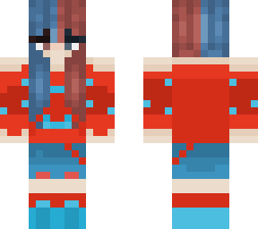 blue and red girl