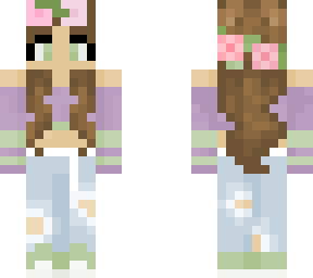 flower brown hair girl