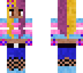 pride brown trans bi girl with bi magic fishnets and dyed cruella hair