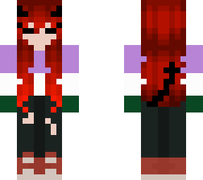 red hair, queer sweater, demon