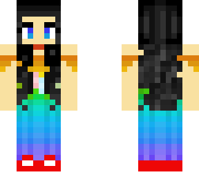 jess in rainbow dress