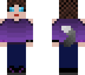 purple shirt grey wolf girl