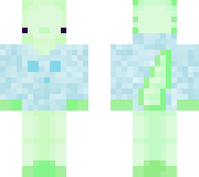green axolotl with blue slime hoodie