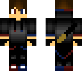 person with obsidian sword