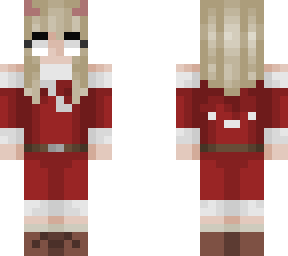 plain christmas dress base// red horns / /blonde hair