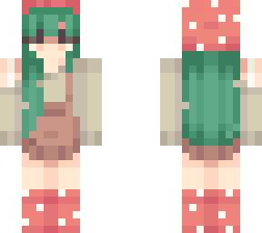 shroomgirl with green hair