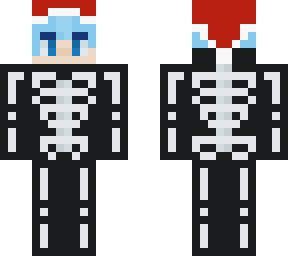 skeleton boy with santa hat