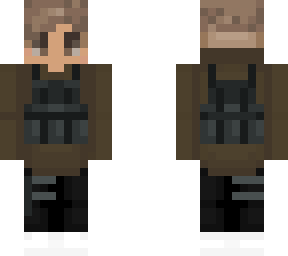 blond boy wearing body armor