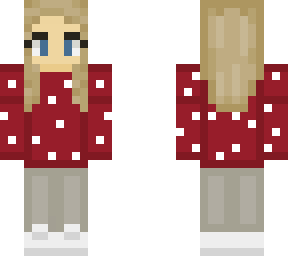 blonde girl in christmas sweater