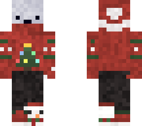christmas polar bear with hat