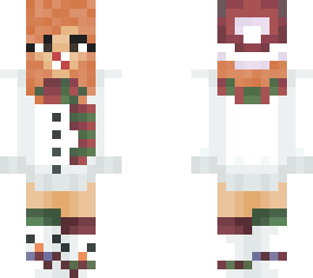 Girl Red Hair Edit Snowman Christmas Minecraft Skin
