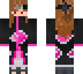 pink akatsukin sharingan, long brown hair (female)