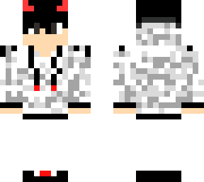 anime boy (demon) in a white hoodie