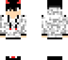 anime boy (demon) in a white hoodie slim edition