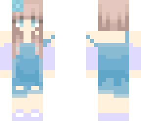 mincraft girl skin with flower