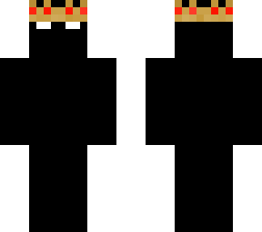 solid black, white eyes, crown, king