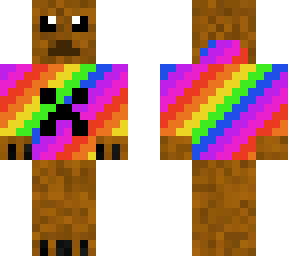 brown bear in a rainbow creeper hoodie