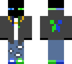 cool enderman green and blue