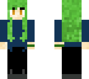 green haired girl with bracelet