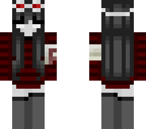 black/white girl w red sweater