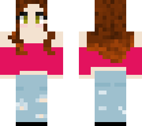 girl with brown hair and pink shirt