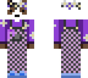 brown panda in checkered overalls