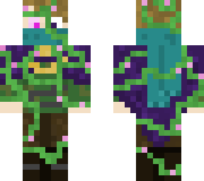character with flowers