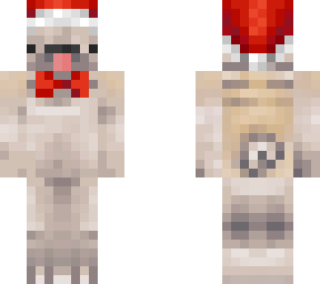 santa pug with bowtie