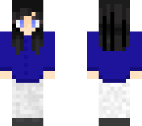 blue sweater white sweatpants