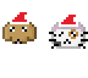 christmas dog and cat pixel art~ countdown to christmas -day 16-