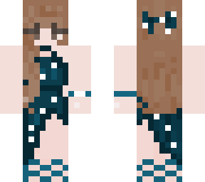 cyan girl in a dress