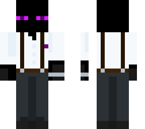 enderman in a dress shirt and suspenders