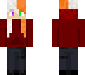 hoodie w/ legbag long hair
