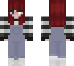 red hair overalls