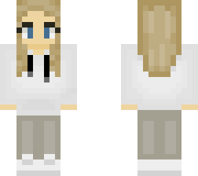 blonde girl with white hoodie