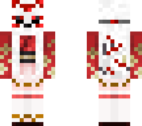 kitsune/fox girl in kimono w/ white hair