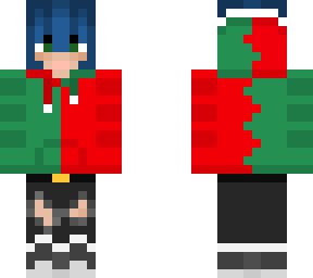 vickyotis360 red & green hoodie w/ black ripper jeans (christmas/holiday skin)