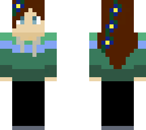 minecraft girl - blue flowers in hair