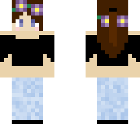 minecraft girl - purple flowers in hair