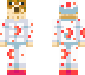 pufferfish in white & red pjs