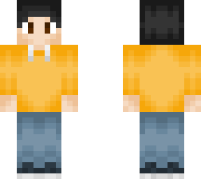 cool kid with some dark hair, yellow hoodie, and jeans
