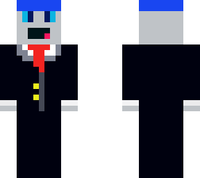 grey alien with blue crown and suit