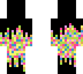 rainbow pixel/black drip