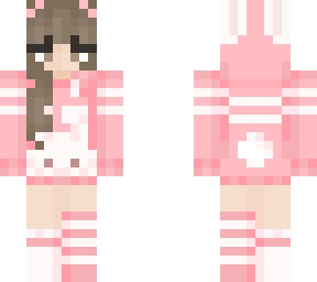 Pink Kawaii Bunny Girl Outfit Credits To Sorryfromaoi Minecraft Skin