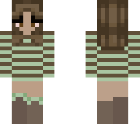 brown & green striped sweater <3
