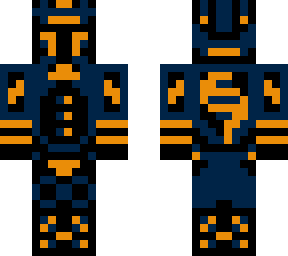 dark blue and orange warden