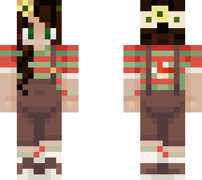 geminitay's hermitcraft skin with black hair and christmas shirt