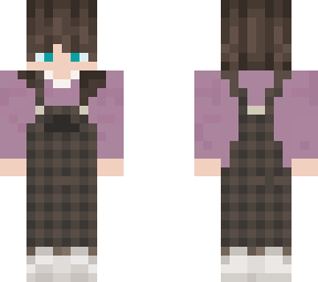plaid overall with puple sweater