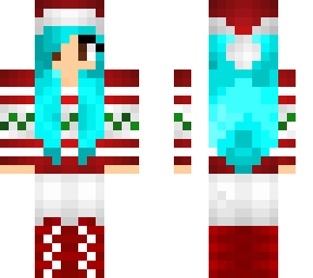 christmas girl with blue hair